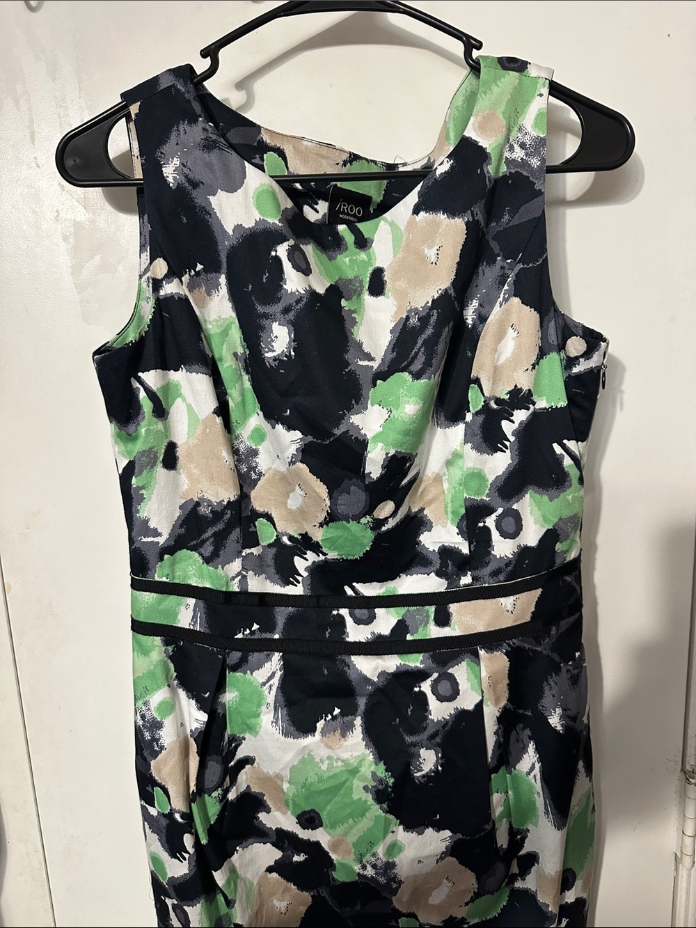 IRO Sleeveless Floral-Print Sheath Dress in Black, Green & Tan